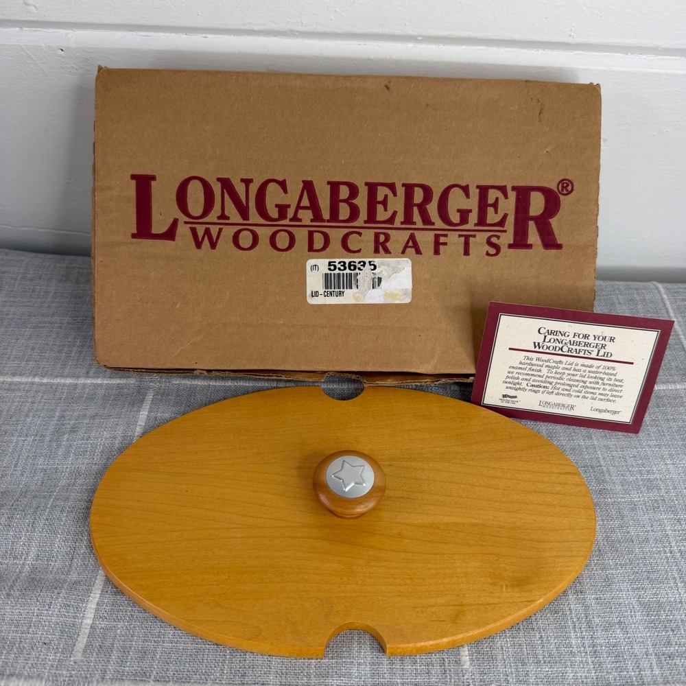 Longaberger 2000 Century Celebrations Basket Woodcrafts Lid Star Knob #53635